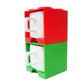 Cube Mug - Red and Green - 2 in 1