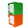 Cube Mug - Orange and Green 2 in 1