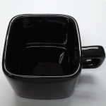 Square Shaped Ceramic Mug - Black Color