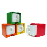 Cube Mug - Red, Yellow, Green and Orange Set