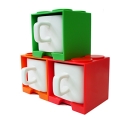 Cube Mug - Green, Orange and Red Set