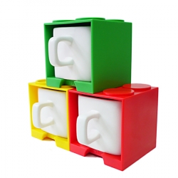 Cube Mug - Green, Yellow and Red Set