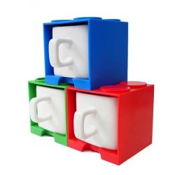 Cube Mug - Blue, Green and Red Set