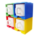 Cube Mug - Red, Yellow, Green and Blue Set
