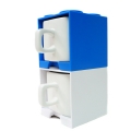 Cube Mug - Blue and White 2 in 1