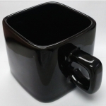 Square Shaped Ceramic Mug - Black Color